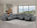 2679 - 8-Piece L-Shaped Power Reclining Sectional In Genuine Leather (3 Recliners)