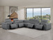 2679 - 8-Piece L-Shaped Power Reclining Sectional In Genuine Leather (4 Recliners)