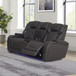 Wendell - Power Motion Loveseat With Console, Wireless Charger, Storage, USB & LED - Dark Gray