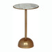Modern Glam Aluminum Accent Table With Marble Table Top - Antique Brass / White