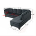 Modern L Shaped Fabric Sectional Sofa With Tufted Detail - Charcoal