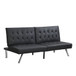 Contemporary Wood Frame Sofa Bed With Stainless Legs - Black
