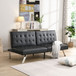 Contemporary Wood Frame Sofa Bed With Stainless Legs - Black