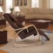 Comfortable Relax Rocking Chair With Full Massage Function Cotton Fabric Air Pressure - Brown