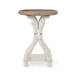 Rustic French Country Accent Table With Hourglass Firwood Base And Lipped Top