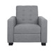 Contemporary Recliner Chair With Push Back Function And Birchwood Legs