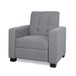 Contemporary Recliner Chair With Push Back Function And Birchwood Legs