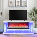 Sasha White TV Stand with Fireplace 71" A87 by Happy Homes