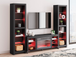 Kaori Black TV Stand with Fireplace
