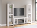 Samba Matte White TV Stand 59" L with Fireplace W2722 by Happy Homes