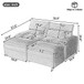 Convertible Loveseat Sofa With Storage, USB Ports, Cup Holders