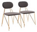 Georges - Dining Chair (Set of 2) - Gray / Gold