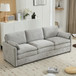 Cozy Upholstered 3 Seater Sofa With Double Cushion