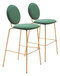 Odessa - Barstool (Set of 2) - Green / Gold