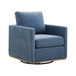 Modern Square Upholstered Swivel Accent Chair With Metal Base
