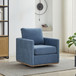 Modern Square Upholstered Swivel Accent Chair With Metal Base