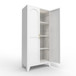 2 Shapely Doors Cabinet Metal Storage Cabinet With Doors And Adjustable Shelves For Bedroom Living Room - White