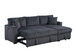 Aria Charcoal Sectional With Pull-Out Bed and Storage Chaise