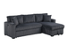 Aria Charcoal Sectional With Pull-Out Bed and Storage Chaise