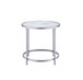 Rayne - Faux Marble Top Round End - White