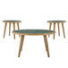 Novato - 3 Piece Sintered Stone Table Set (Cocktail Table & 2 End Tables) - Green / Light Brown
