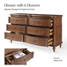 Raimund Traditional 6-Drawer Dresser with Solid Wood Legs