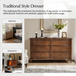 Raimund Traditional 6-Drawer Dresser with Solid Wood Legs