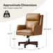 Geofredo Traditional 42.5 in. H Genuine Leather Swivel Tilting Office Chair with Solid Wood Legs