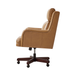 Geofredo Traditional 42.5 in. H Genuine Leather Swivel Tilting Office Chair with Solid Wood Legs