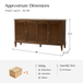 Pam 58 in. Wide 4 Door Wood Sideboard with Adjustable Shelves