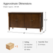 Alex Transitional Solid Wood 63"Wide 4 Door Sideboard