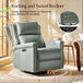 Tobias Traditional Leather Swivel and Rocker Power Recliner with Adjustable Backrest & Footrest and USB Ports