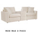 Alicia Oyster Modular Sectional in Fabric