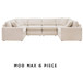 Alicia Oyster Modular Sectional in Fabric