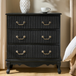 Kaybri Transitional 28"W 3-Drawer Solid Wood Fluted Chest with Built-In Power Outlet NSCL1431 by Karat Home