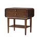 Palig 24"Tall Mid-Century Modern 2-Drawer Solid Wood Veneer with Built-In Charging End Table