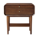 Palig 24"Tall Mid-Century Modern 2-Drawer Solid Wood Veneer with Built-In Charging End Table