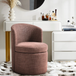 Chrysten Modern Channel-Tufted Backrest Dining Chair with Wheels