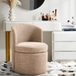 Chrysten Modern Channel-Tufted Backrest Dining Chair with Wheels