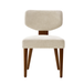 Lydia Polyester Dining Chair with Solid Wood Legs and Curved Backrest