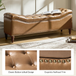 Zona 59"W Traditional Faux Leather Tufted Upholstered Storage Bench with Soild Wood Legs and Nailhead Trim