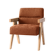 Odemaris Polyester Arm Chair with Curved Wood Arms