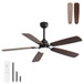 Ceiling Fan With LED Light, 6 Speed Wind, 5 Blades, Remote Control DC Motor