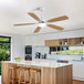 Ceiling Fan With LED Light, 6 Speed Wind, 5 Blades, Remote Control DC Motor
