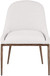 Ferro - Linen Textured Performance Fabric Upholstered Dining Side Chair - Cream / Brushed Bronze