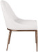 Ferro - Linen Textured Performance Fabric Upholstered Dining Side Chair - Cream / Brushed Bronze
