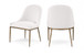 Ferro - Linen Textured Performance Fabric Upholstered Dining Side Chair - Cream / Brushed Gold