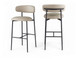 Lupita - Vegan Leather Upholstered Bar Stool (Set of 2) - Taupe / Matte Black