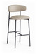 Lupita - Vegan Leather Upholstered Bar Stool (Set of 2) - Taupe / Matte Black