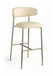 Lupita - Vegan Leather Upholstered Bar Stool (Set of 2) - Cream / Brushed Gold